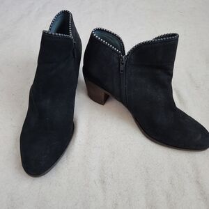 Lucky Brand Black Pincah2 Leather Ankle Bootie Size 8.5